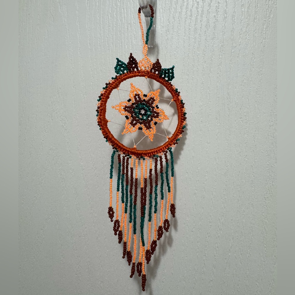 Huichol Beaded Flower Dreamcatcher